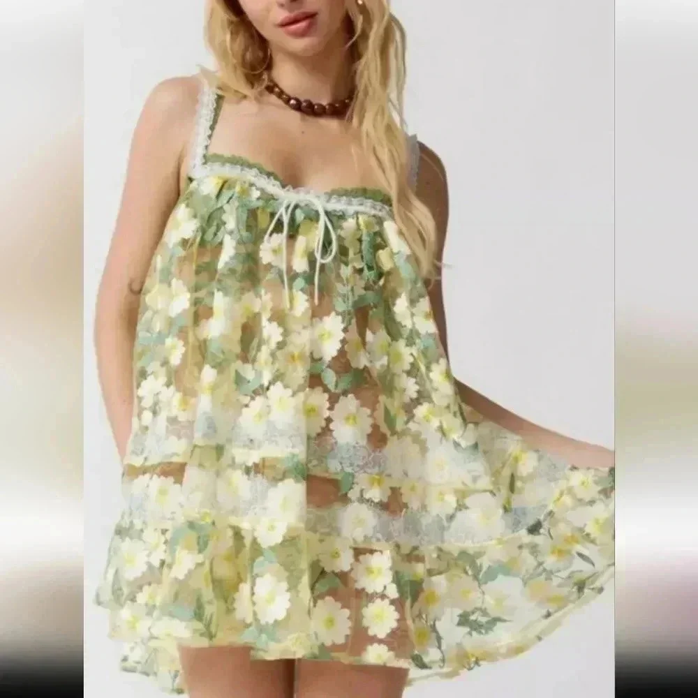 For Love and Lemons Rachel Babydoll Mini Dress